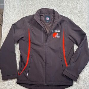 NFL Cleveland Browns G-III Softshell Jacket Mens Medium Brown Orange Full Zip